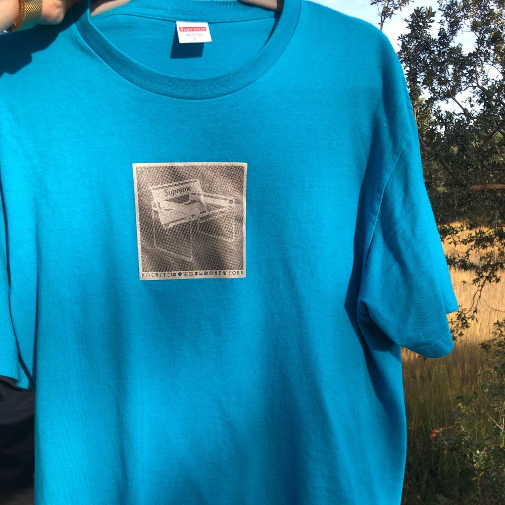 Mens L Supreme Rochester Cryptic Subway Tee